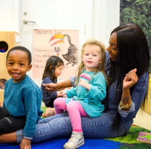 Children learning and playing at Lehman College's Child Care Center